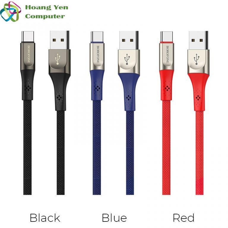 Cáp Sạc TYPE C Borofone BU7 Dài 1.2M Dây Dù Cho Android - BH 12 Tháng 1 đổi 1 (MÀU SẮC NGẪU NHIÊN) - Hoàng Yến Computer