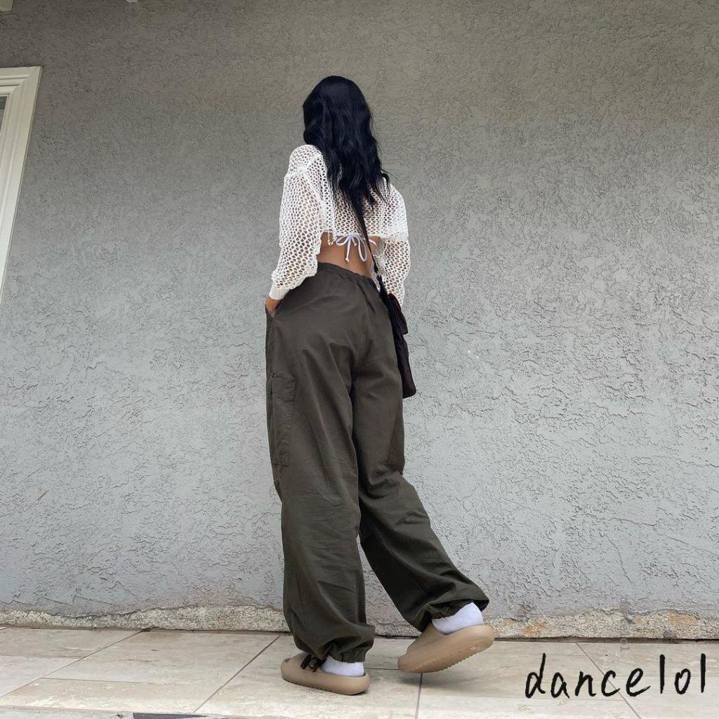 Quần Ống Rộng Rút Dây Màu Trơn dance1o1