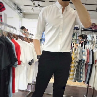 Quần vải nam ống côn + áo sơmi body , kiểu dáng slim fit ôm đẹp