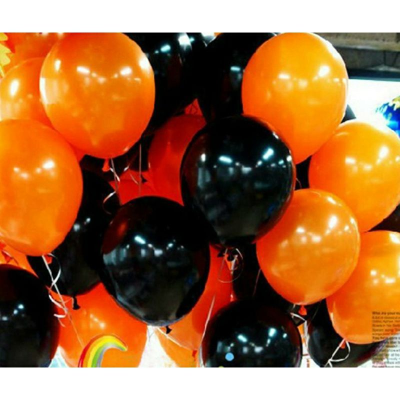 100 quả bóng bay hàng đẹp đen cam Halloween