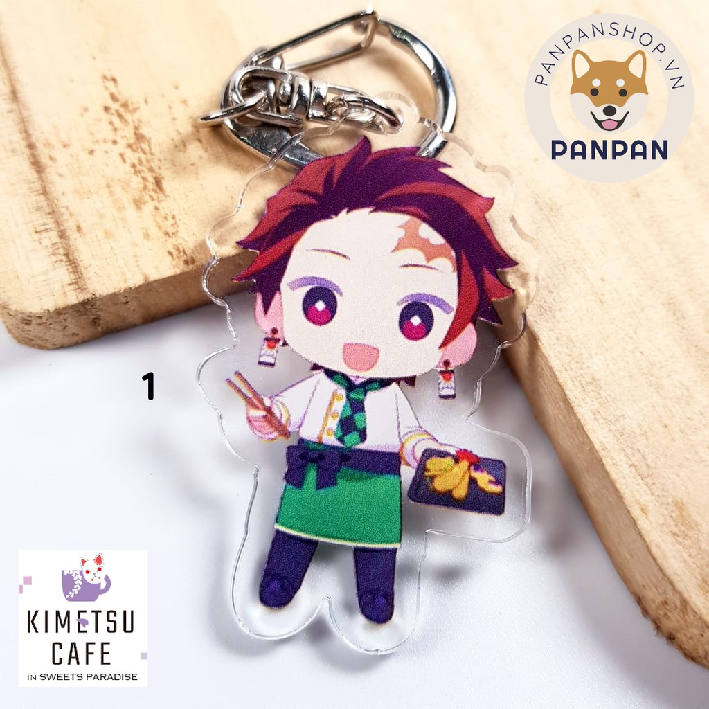 Móc Khoá Anime Mica Acrylic Cafe Kimetsu No Yaiba 9 nhân vật (5m) - Thanh Gươm Diệt Quỷ