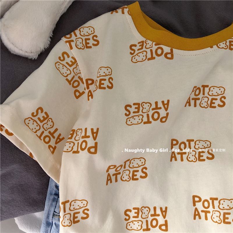 Áo Thun Ngắn Tay In Chữ Thời Trang Mùa Hè Hàn Quốc Mới Cho Bé Trai