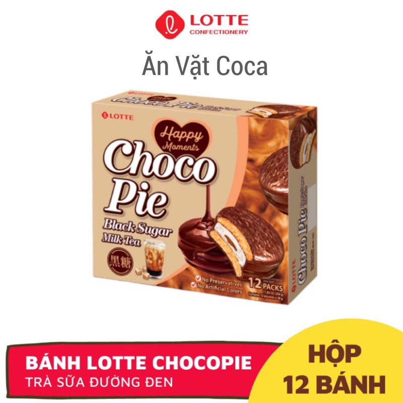 LOTTE CHOCOPIE TRÀ SỮA ĐUỜNG ĐEN /CHUỐI/ TRÀ XANH/ CACAO