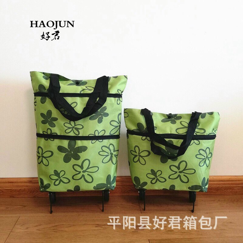 [HOt] Giỏ Xách Đi Chợ Có Bánh Xe Kéo Tiện Dụng Túi Hình Hoa cực Đẹp.quyen