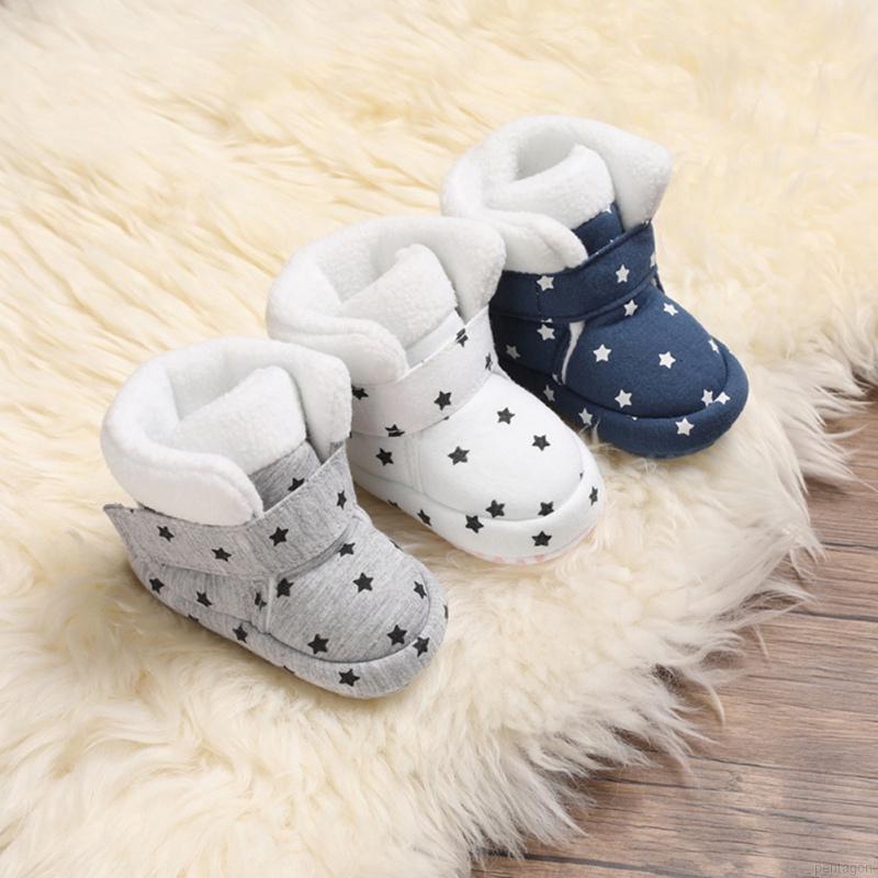 Giày boot in họa tiết ngôi sao thời trang xinh xắn cho bé gái 0-18 tháng