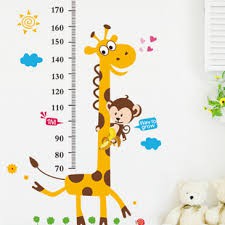 Decal dán tường đo chiều cao hươu bé