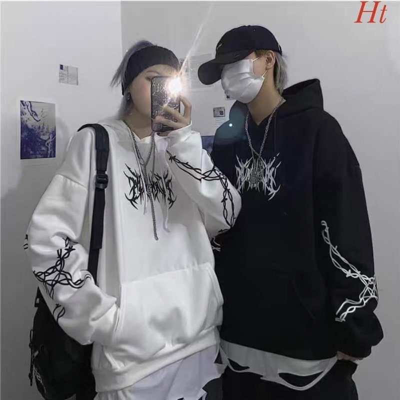 Áo hoodie rễ cây in tay H2A688
