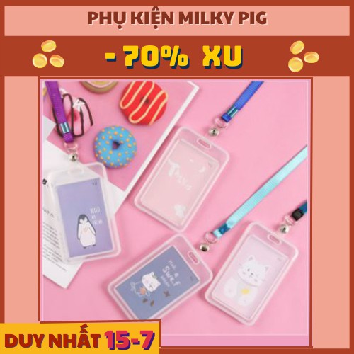 Dây Đeo Thẻ Khung Nhựa Đa Năng - Hộp Đựng Thẻ Chống Nước Đáng Yêu Kích Thước 11.2 * 7cm