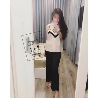 Set bộ ngủ 2 dây phi lụa cao cấp