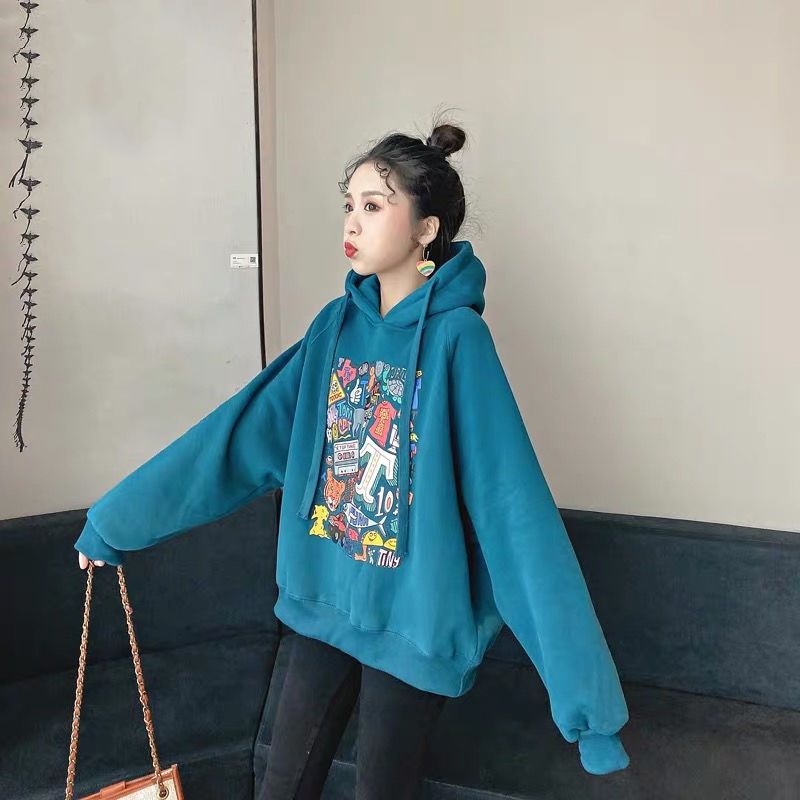 Áo Hoodie Dáng Rộng Phong Cách Thời Trang Hàn Quốc Cho Nữ