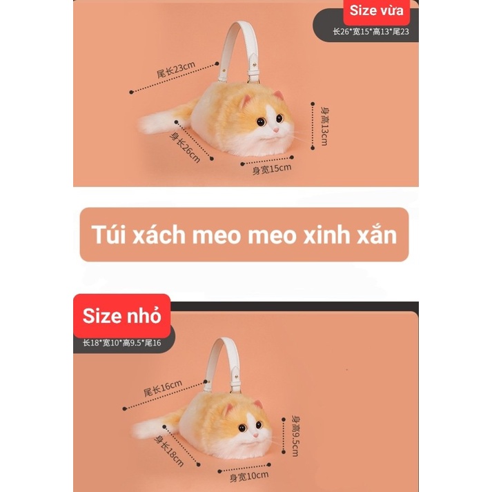 Túi xách mèo con siêu dễ thương lông mềm nhiều màu