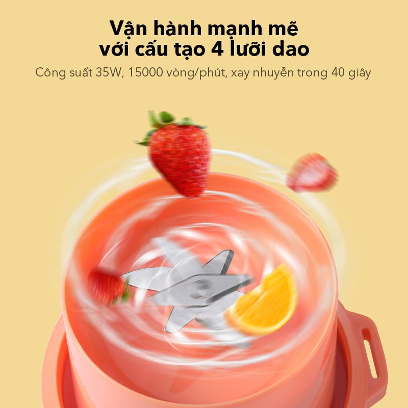 [Mã ELHA22 giảm 5% đơn 300K] Máy xay sinh tố cầm tay mini dung tích 400ml xinh xắn tiện lợi - SAMONO SW-Y8