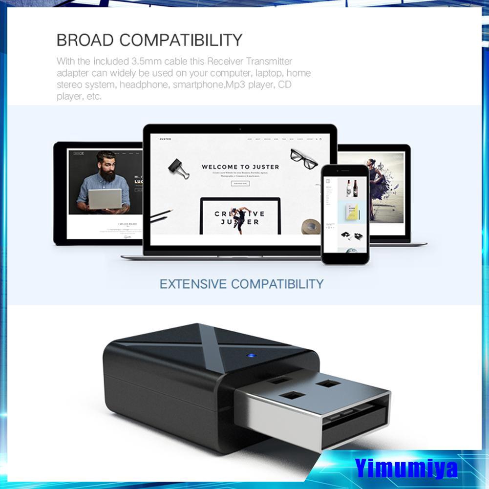 USB thu phát tín hiệu Bluetooth 5.0 2 trong 1 tiện lợi cho ô tô