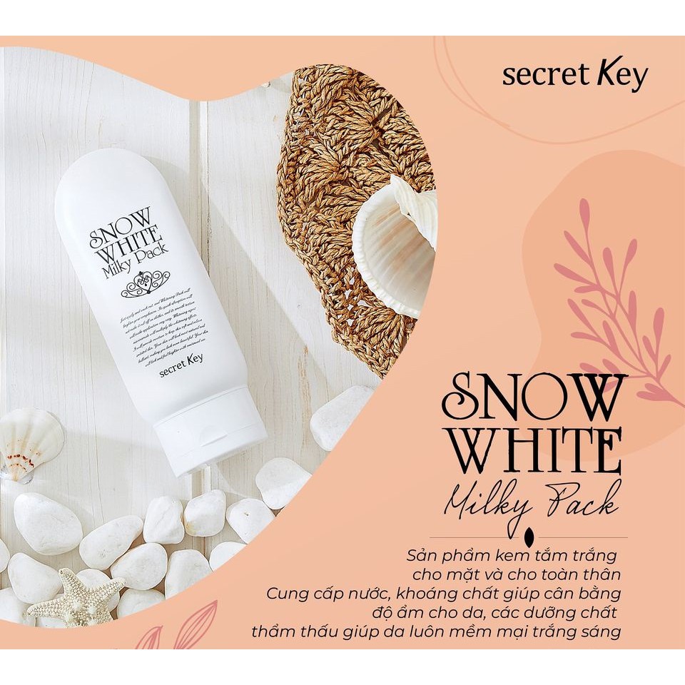 Kem Ủ Trắng SECRET KEY SNOW WHITE Milky Pack dưỡng da trắng mịn 200g