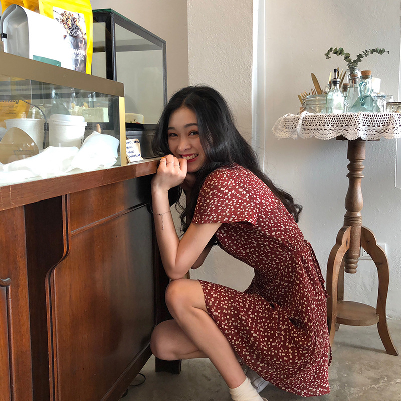 Váy hoa Váy hoa nhí Váy len đầm len đầm trễ vai Đầm Đen Chân váy Đầm đầm nữ | BigBuy360 - bigbuy360.vn