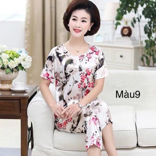 Bộ quần áo lụa trung niên hàng Quảng Châu