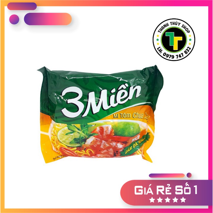 [Hỏa tốc] Thùng mì 30 gói Ba miền tôm chua cay siêu ngon date mới liên tục loại 65g | BigBuy360 - bigbuy360.vn
