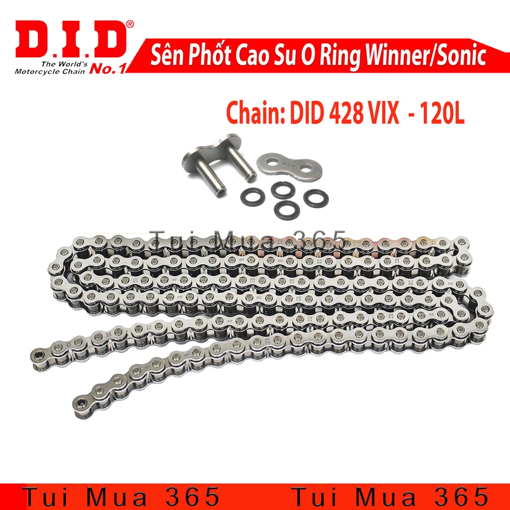 Sên DID phốt cao su xe Exciter 135, Winner X / Winner 150 / SONIC, Raider VIX 428 - 120L