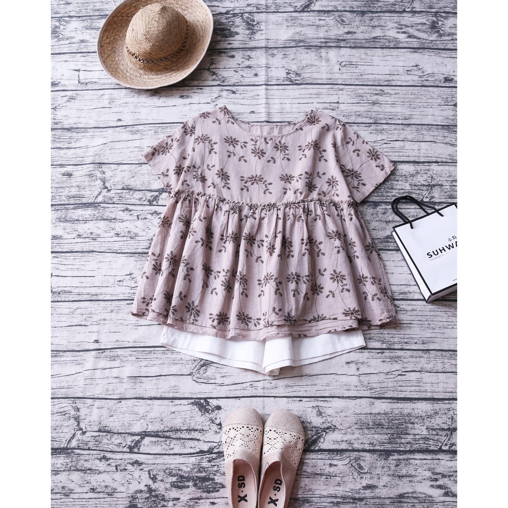 ÁO BABYDOLL HỌA TIẾT HOA NHÍ