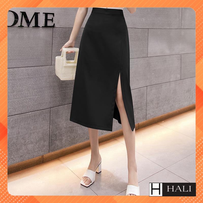 Chân váy dài chữ A xẻ tà Ulzang phong cách Hàn Quốc | BigBuy360 - bigbuy360.vn