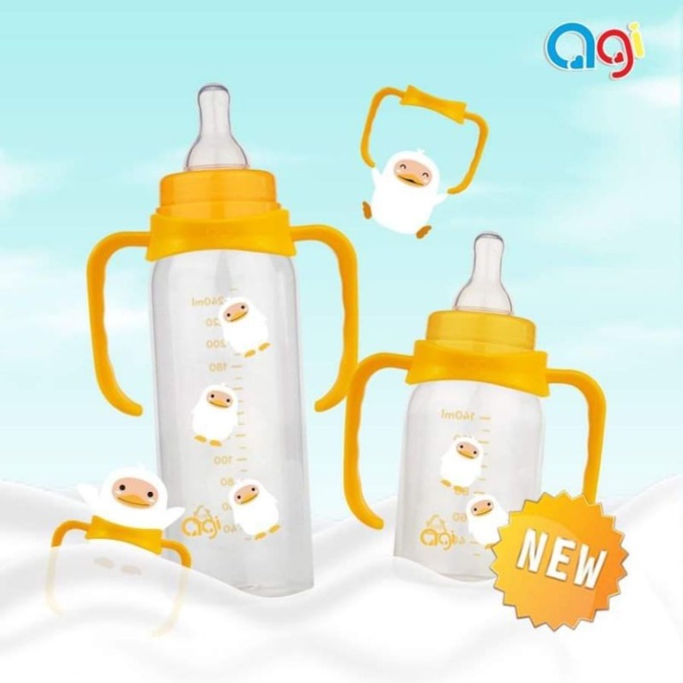 (Mẫu mới nhất) Bình sữa Agi có tay cầm cổ hẹp 140ml/250ml (Công Nghệ Hàn Quốc)