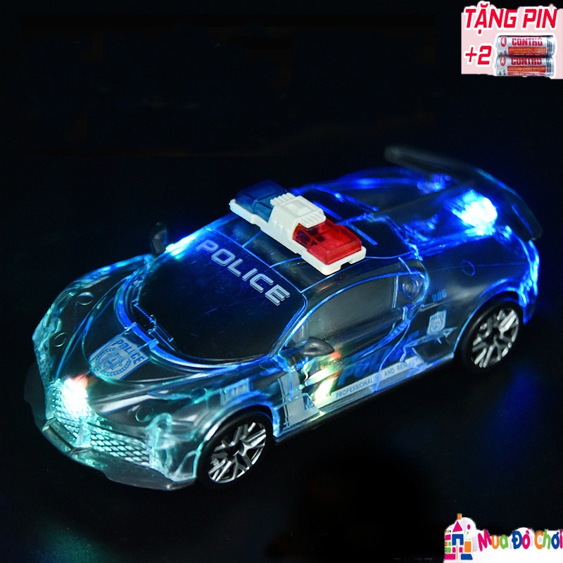 Đồ chơi Ô tô bugatti chạy pin phát sáng tự di chuyển/xe chạy pin/Tặng Pin AA