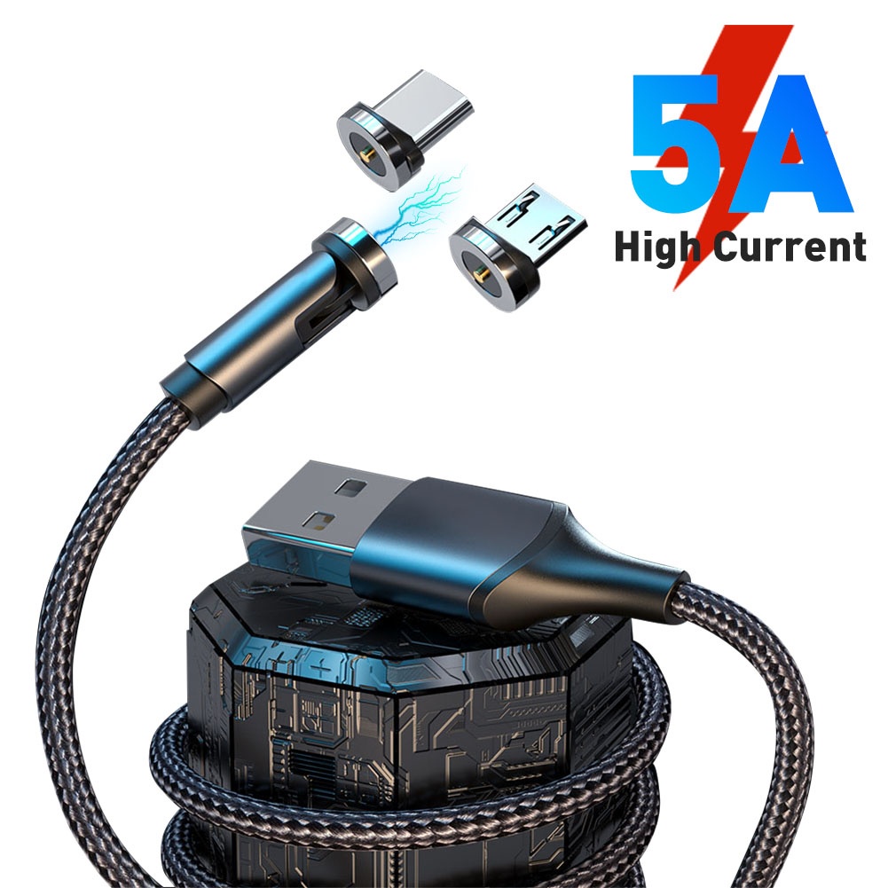 Hw Dây Cáp Sạc Nhanh Nam Châm 540 Độ Cổng Micro Usb Type-C Qc3.0 Cho Điện Thoại
