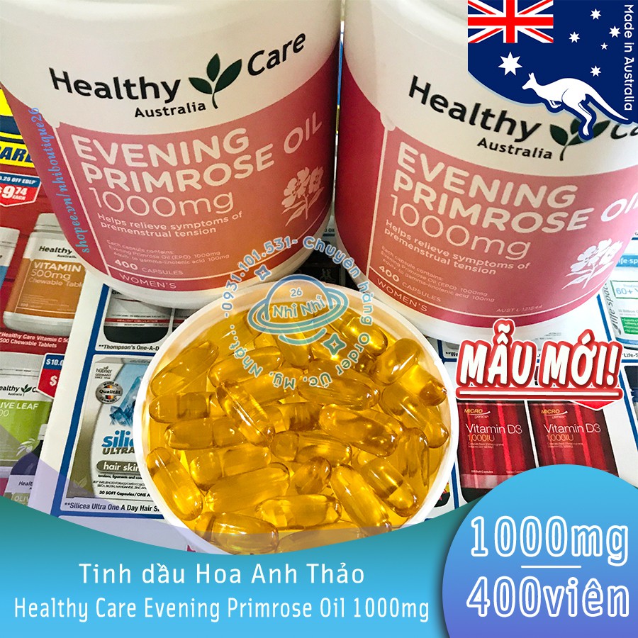 HSD 06/2024 Tinh dầu Hoa anh thảo Healthy Care Evening Primrose Oil 200 viên