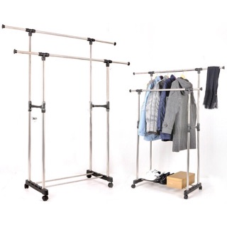 Cây phơi quần áo 2 tầng inox