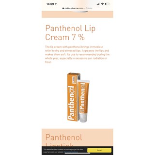 Kem dưỡng môi 7% Panthenol Dr.Muller CH Séc 10ml.
