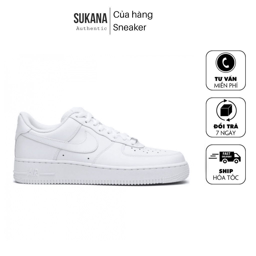 Giày_Nike Trắng AF1 Nam Nữ, Giày Thể Thao Air Force 1 Full Trắng Hàng Đẹp Full Box