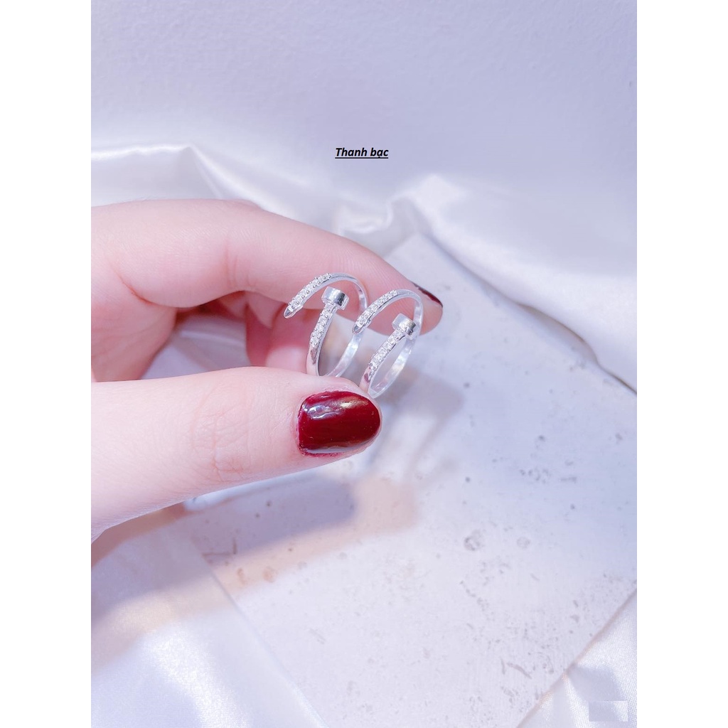 Nhẫn nữ - nhẫn nữ chuẩn bạc ta dạng free size - Thanh bạc