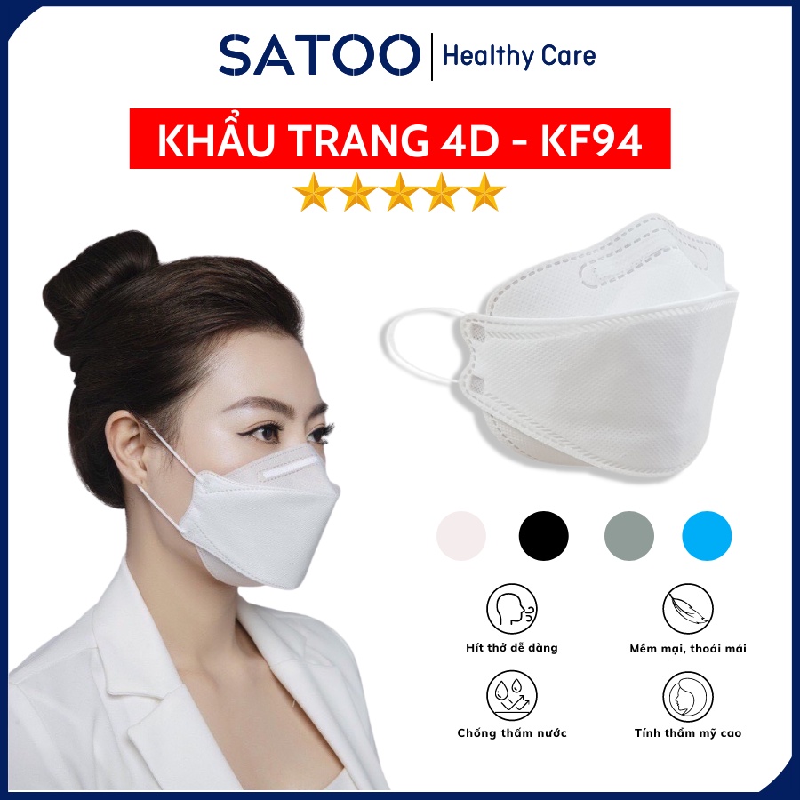 [Mã LIFE1404ALL giảm 10% đơn 50K] Khẩu trang KF94 4D Hàn Quốc Chống Bụi Mịn Và Kháng Khuẩn Hàng Cao Cấp