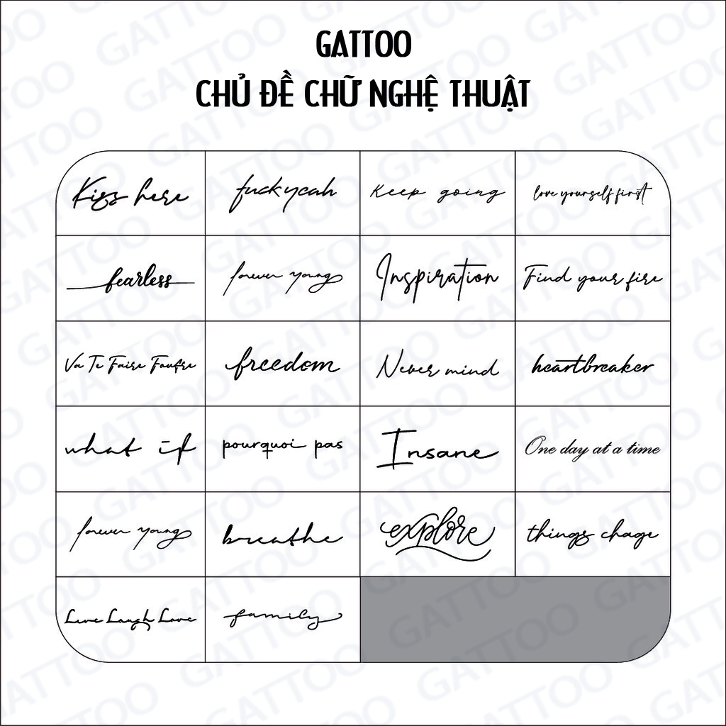 💛 🉑 GATTOO xăm tạm thời Y HỆT thật 15 ngày, 100% tự nhiên và chống nước