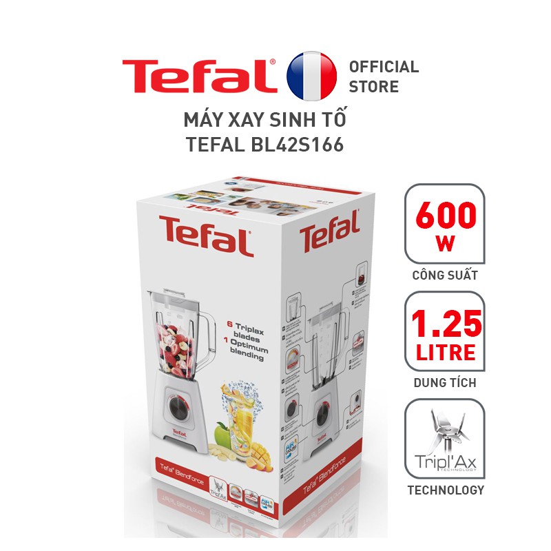 [Mã ELTEFAL09 giảm 5% đơn 500K] Máy xay sinh tố Tefal BL42S166 1.25L 600W