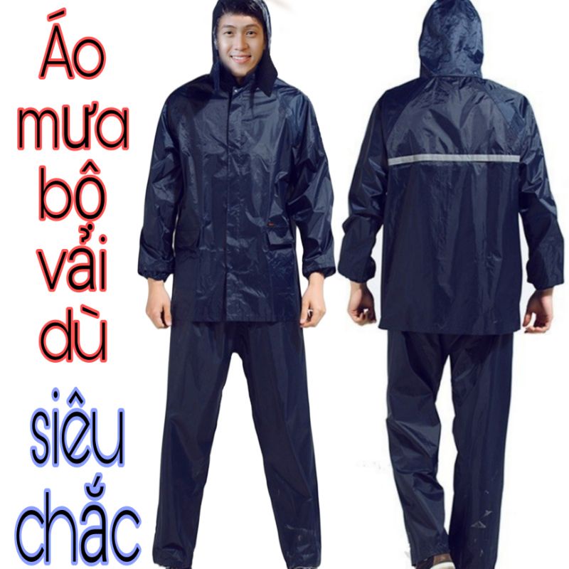 Áo mưa đồ bộ vải dù siêu bền