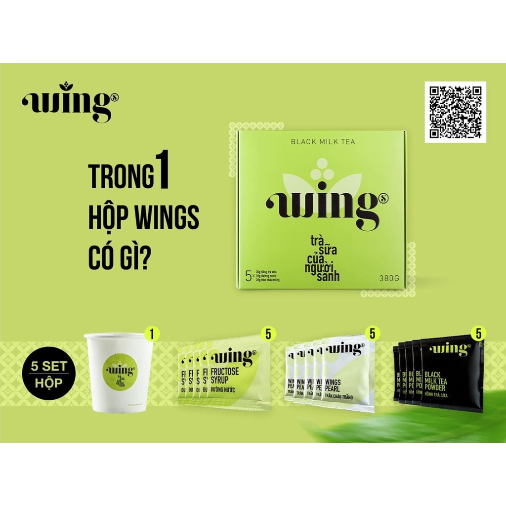 [SET 5 GÓI] Trà sữa tự pha, trà sữa hòa tan WINGS