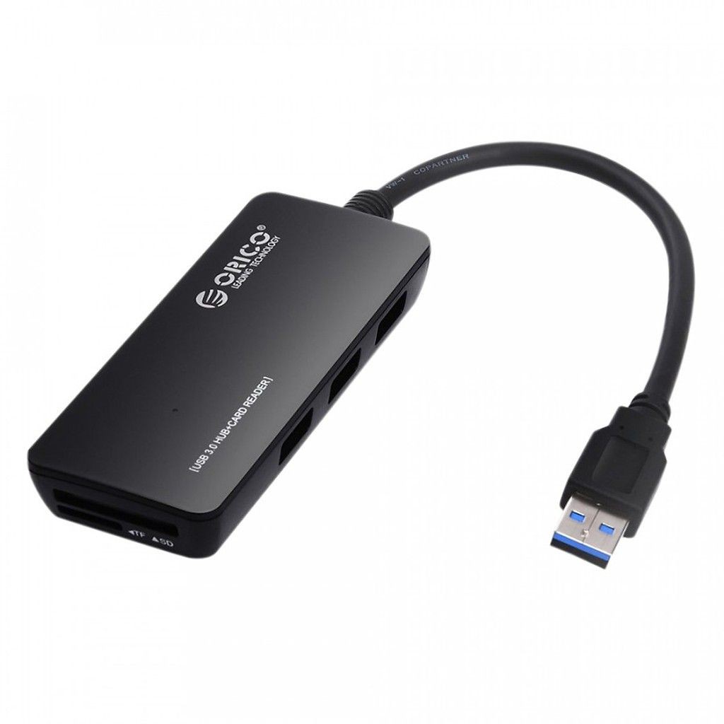 Bộ Chia HUB USB 2.0 Orico H3TS-U2 3 Cổng (Tích Hợp Đầu Đọc Thẻ Nhớ TF/SD) - Hàng Chính Hãng bảo hành 12 tháng