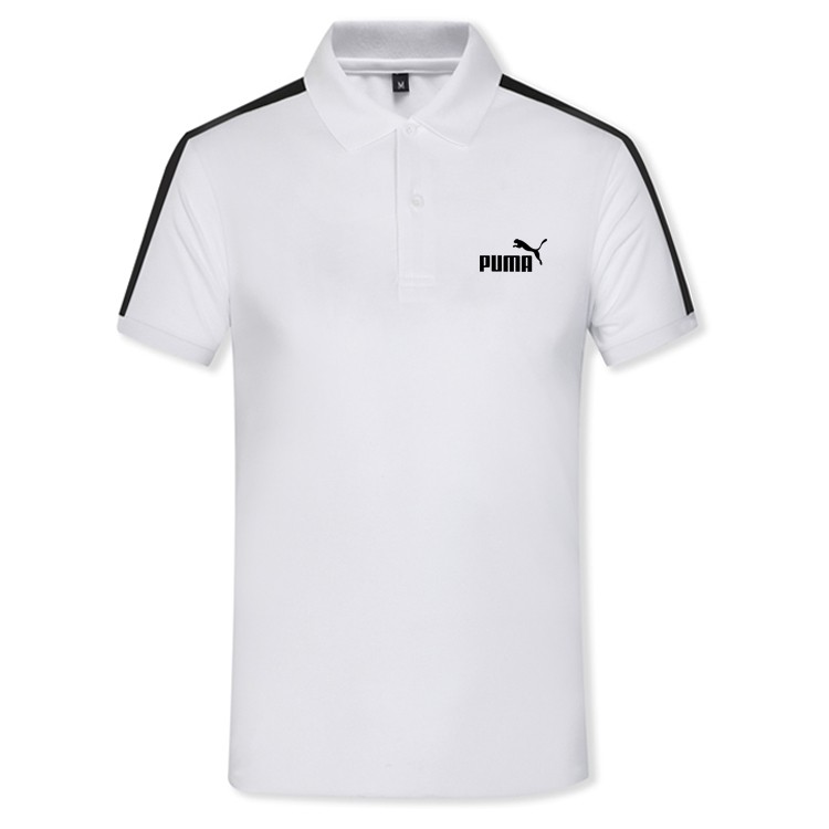 áo polo Tay Ngắn Màu Trơn Thoáng Khí In Logo Puma Thời Trang Mùa Hè Cho Nam Size S-3XL