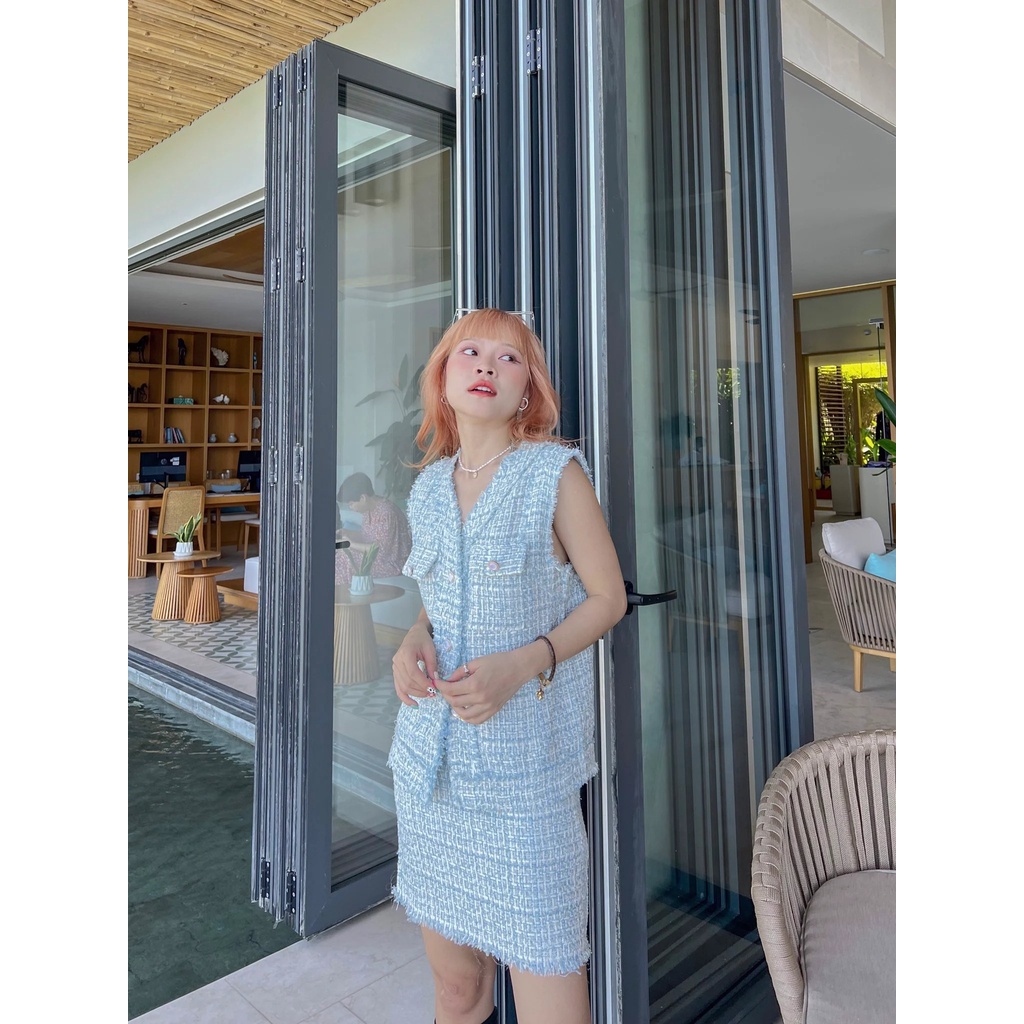 Jennie Set - Set váy + áo vest sát nách Remmus cho nữ