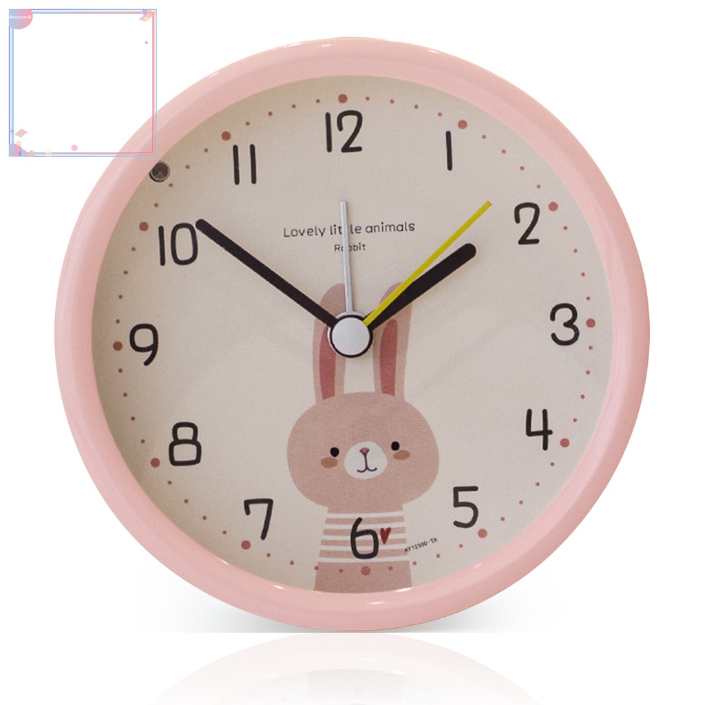 Đồng Hồ Báo Thức Để Bàn Không Gây Ồn Có Đèn Ngủ Họa Tiết Hoạt Hình Dễ Thương Cho Bé