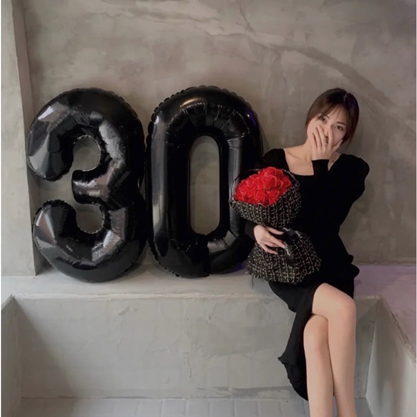 BÓNG SỐ TO TRẮNG SỮA , TRẮNG DÁN DECAL , ĐEN, NHIỀU MÀU CẦU VỒNG BONG BÓNG TRANG TRÍ SINH NHẬT SỰ KIỆN HANA PARTY