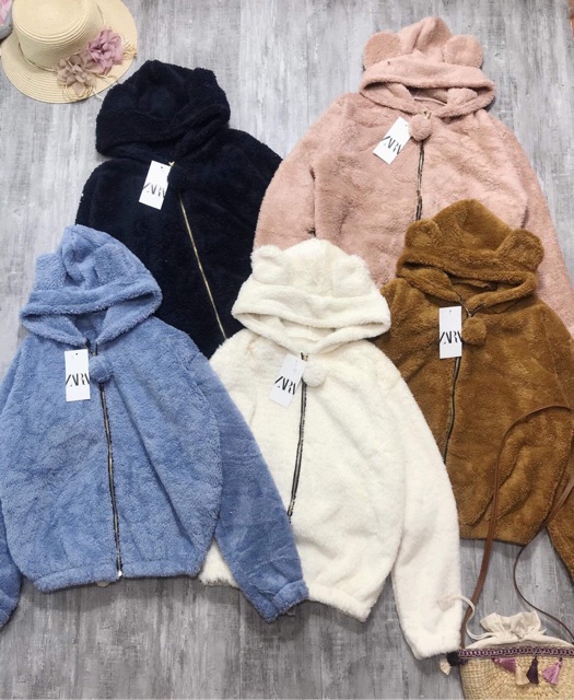 Siêu phẩm áo khoác lông tai gấu cod quả bông 3757🐰z😍😍DNY56 | BigBuy360 - bigbuy360.vn