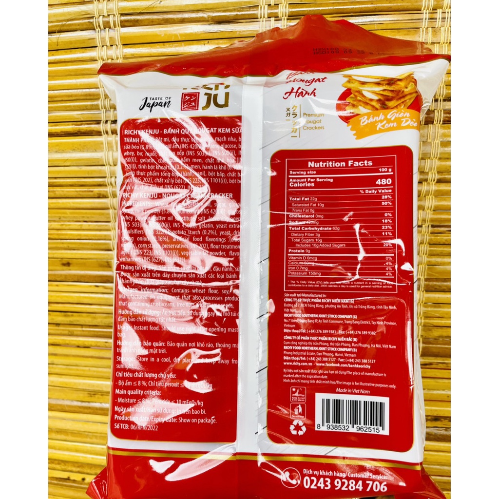 Bánh quy Richy KenJu giòn kem dẻo 186gr - 310gr - hương vị Nhật