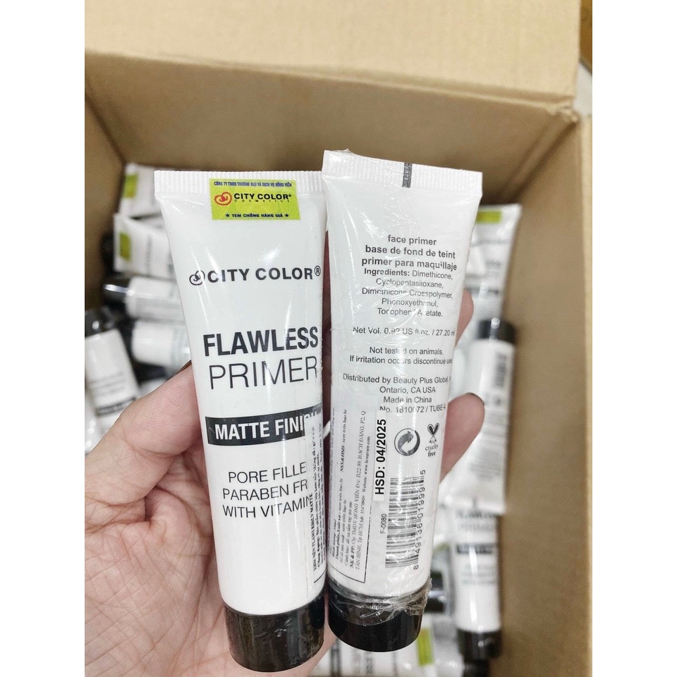 Kem lót Dạng Gel City Color Flawless Primer Matte Finish USA - Tuýp 27.2ml