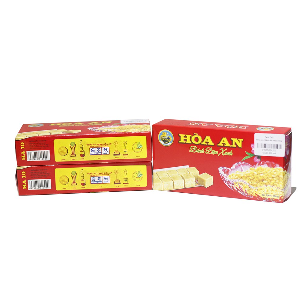 10 hộp bánh đậu xanh Hòa An 200g