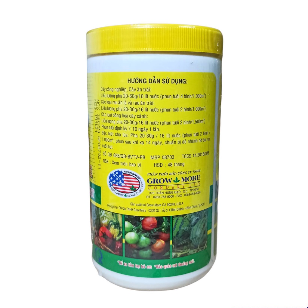 Phân bón lá NPK 20-20-20 + TE Growmore - Cân bằng dinh dưỡng cho cây - 500g