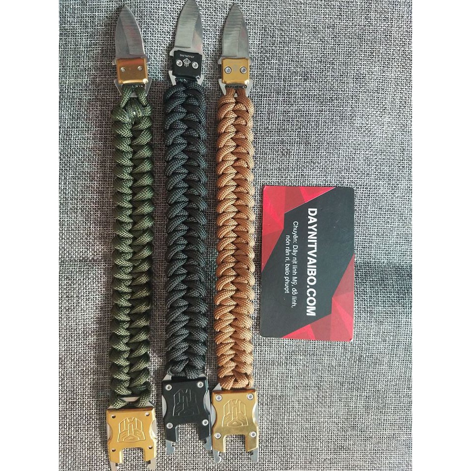 Vòng dây đeo tay sinh tồn Paracord dây dù bền chắc kèm dao phượt biến hình transformer cho cổ tay 17-19 cm | BigBuy360 - bigbuy360.vn