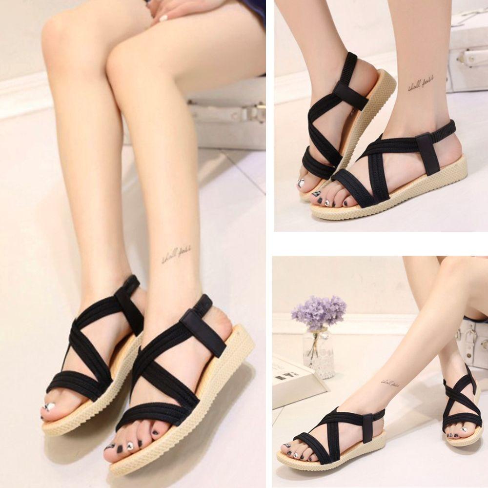 Xăng đan Đế Bằng Co Giãn Thời Trang Dành Cho Nữ