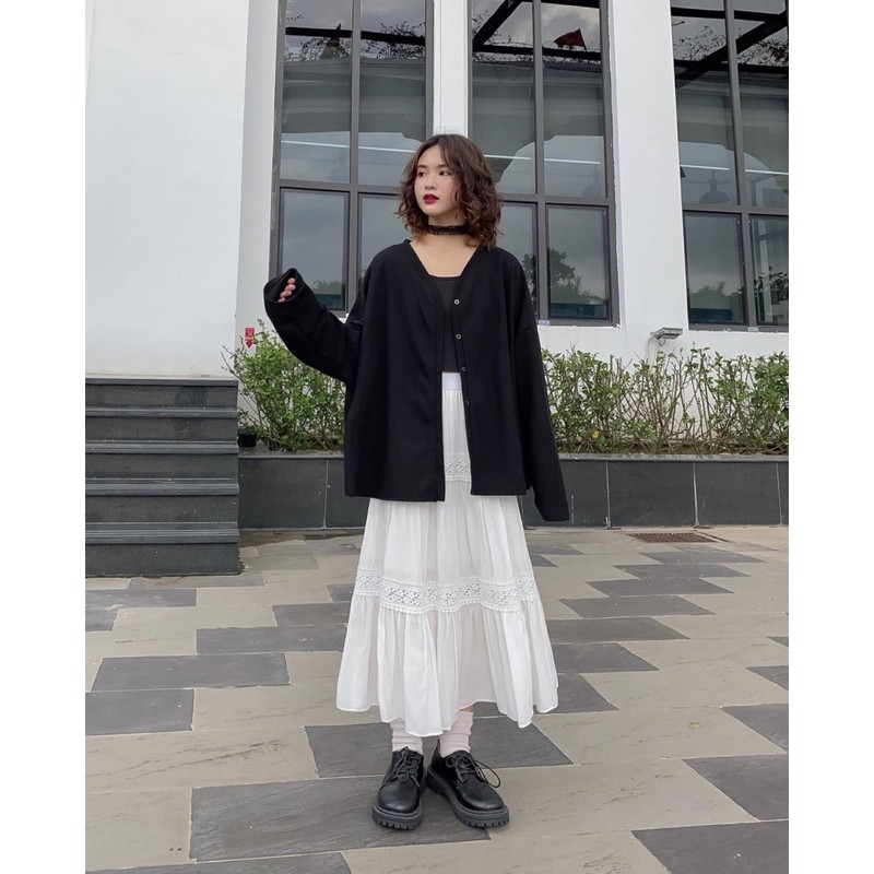 Áo Khoác Jem Closet Nỉ Cadigan Hàn Trơn Form Lửng Rộng Ulzzang Simple Unisex ( Hình Thật 100% )